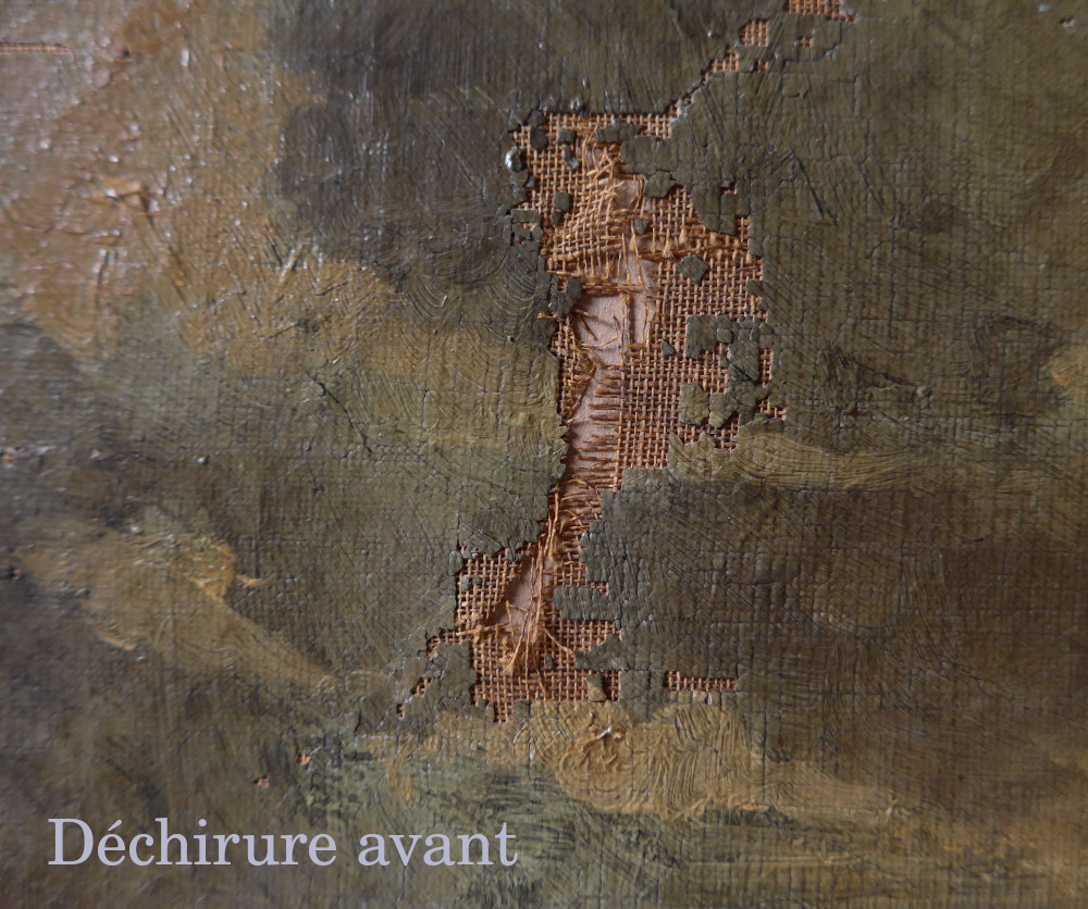 Déchirure avant restauration