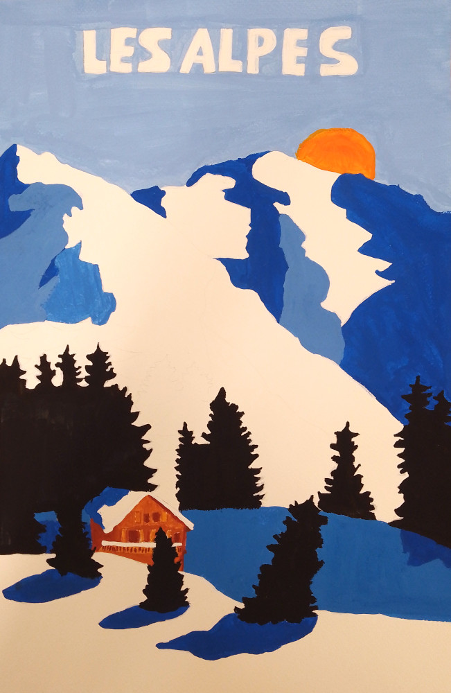 Affiche vintage à la gouache