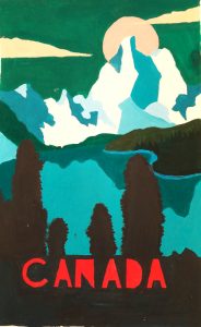 Affiche vintage à la gouache