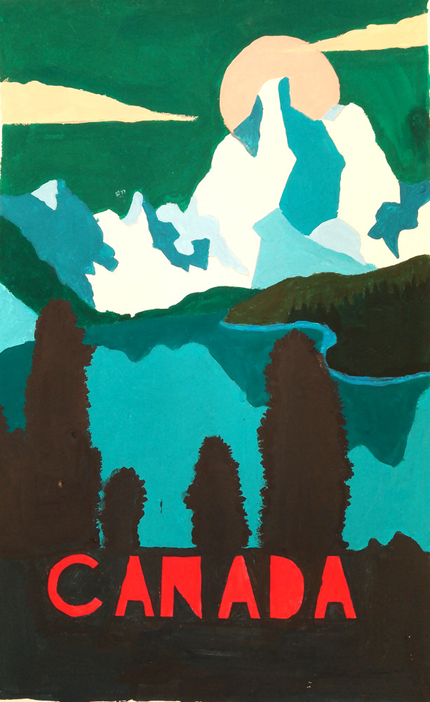 Affiche vintage à la gouache